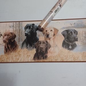 Wallpaper Border Hunting Labador Retrievers Brown Trim